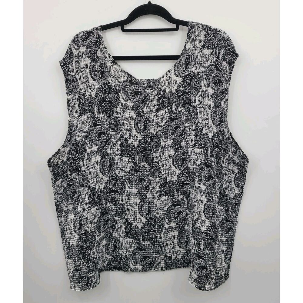 MAGGIE BARNES WOMEN'S Paisley TANK TOP SLEEVELESS BLOUSE SIZE 4X Business Career - Picture 7 of 8
